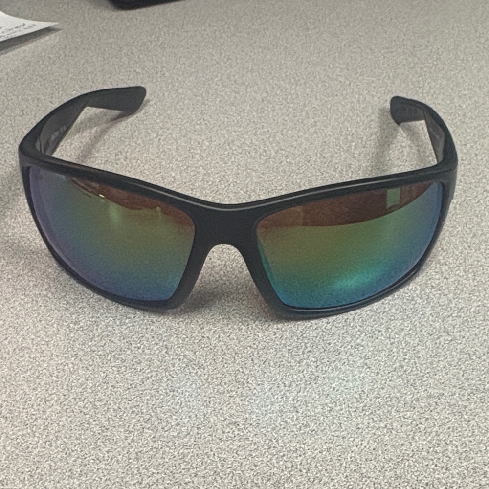 Costa Men's Wrap Sunglasses with Blue-Green Mirrored Lenses